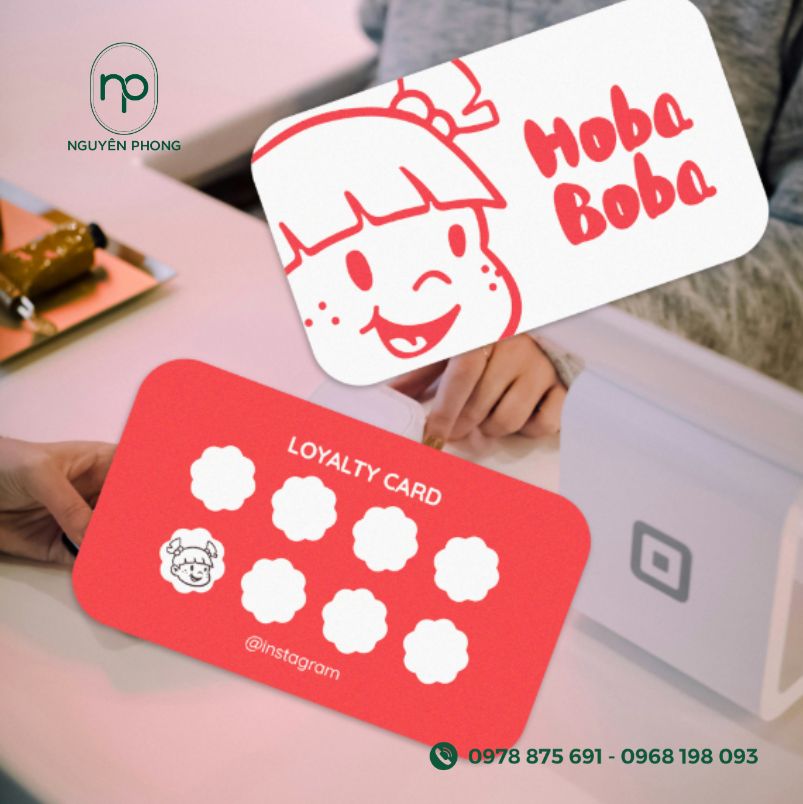Mẫu phiếu tích điểm trà sữa dễ thương